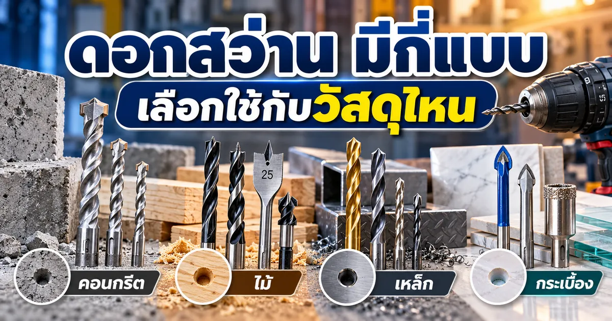 ดอกสว่าน มีกี่แบบ เลือกใช้กับวัสดุไหน