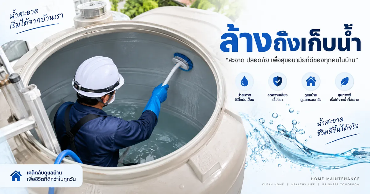 วิธีล้างถังเก็บน้ำ ให้น้ำสะอาด ทำเองได้ทีละขั้นตอน