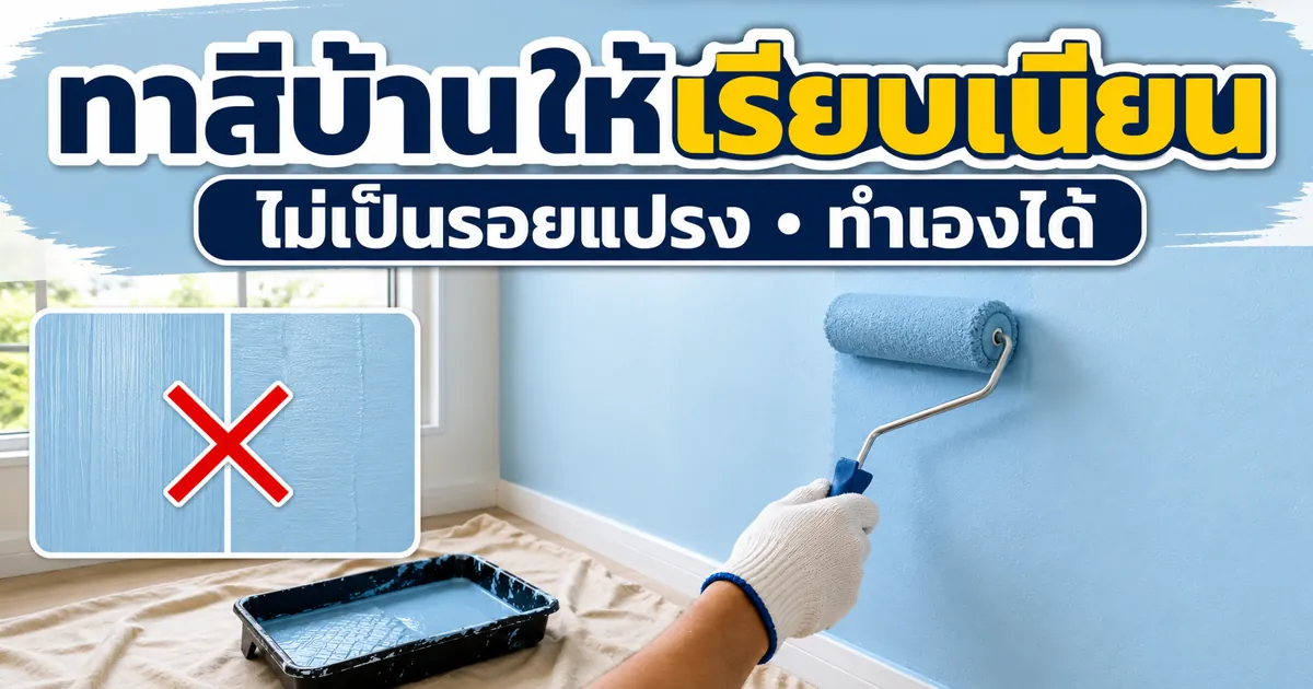 วิธีทาสีบ้านให้เรียบเนียน ไม่เป็นรอยแปรง (ฉบับทำเองได้)