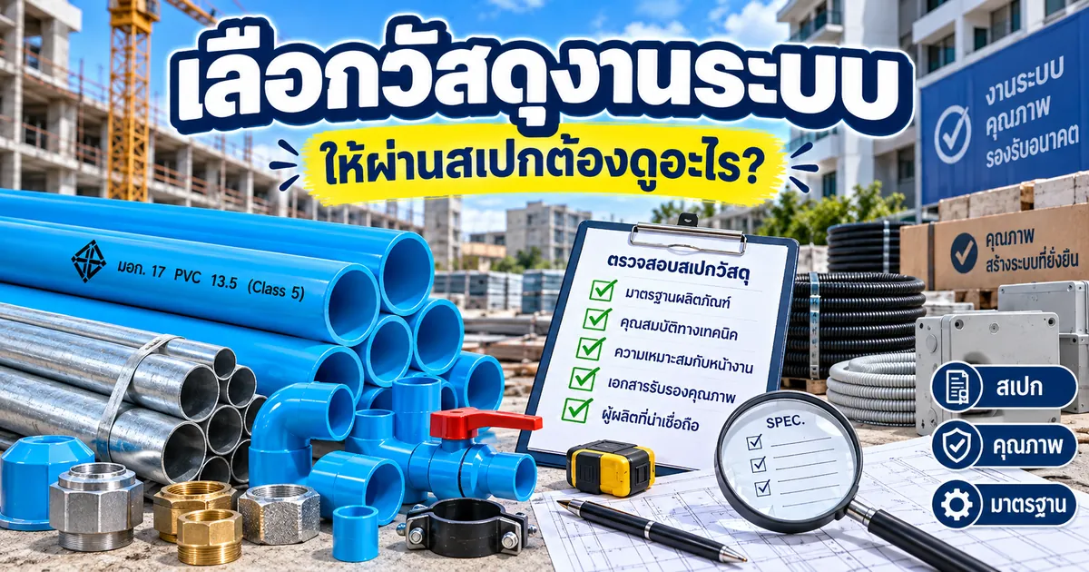 เลือกวัสดุงานระบบ โครงการ ให้ผ่านสเปกต้องดูอะไรบ้าง