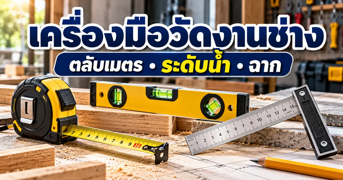 เครื่องมือวัดงานช่าง ตลับเมตร-ระดับน้ำ-ฉาก ใช้ยังไงให้แม่น