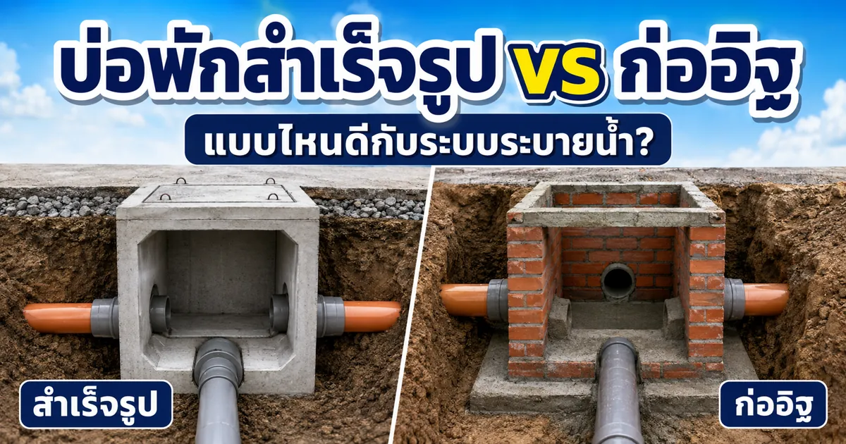 บ่อพักสำเร็จรูป vs ก่ออิฐ เลือกแบบไหนดี สำหรับระบบระบายน้ำ